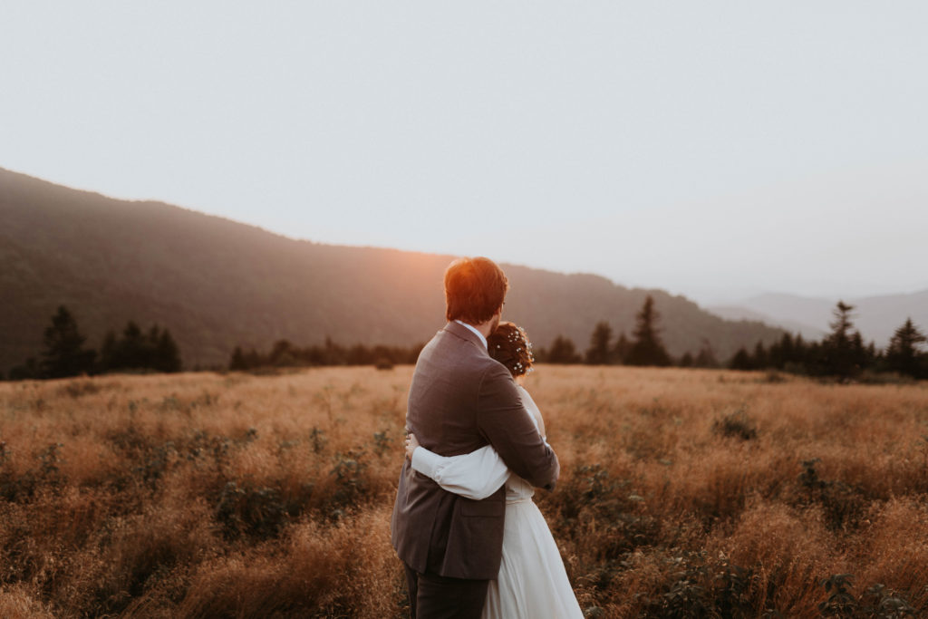 first look first touch ideas Roan Mountain elopement on the Blue ridge parkway in Asheville North Carolina